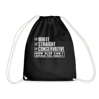 Does conservative know, insults you? - Drawstring Bag - black - Front