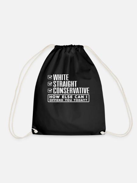 Does conservative know, insults you? - Drawstring Bag - black