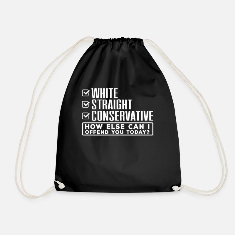 Does conservative know, insults you? - Drawstring Bag - black