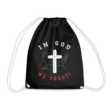 We trust in God, Christian Believers - Drawstring Bag - black - Front