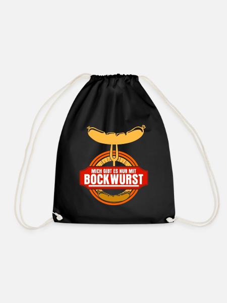 Bockwurst Wurst Würstchen Bratwurst - Turnbeutel - Schwarz