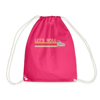 Roller skating, skating, skaters - Drawstring Bag - fuchsia - Front