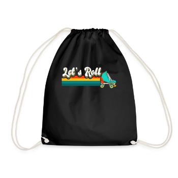 Roller skate, roller skater, skate - Drawstring Bag - black - Front