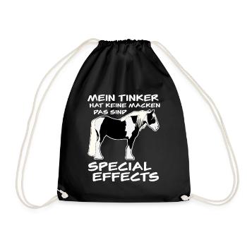 Irish Tinker Reiten Pferd Pferde - Turnbeutel - Schwarz - Vorne