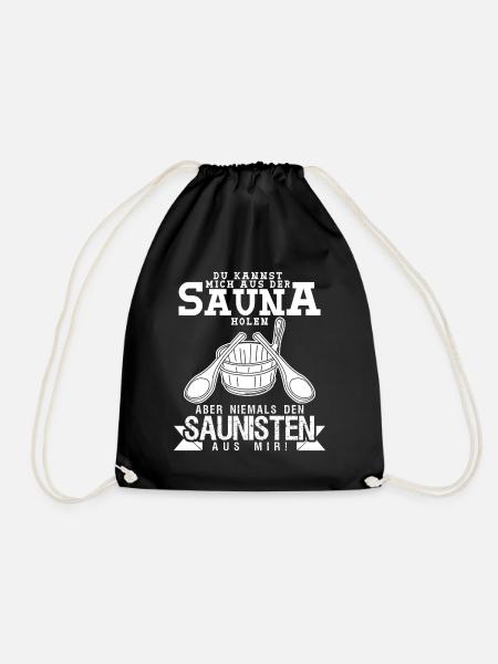 Sauna Saunagänger Wellness Saunieren - Turnbeutel - Schwarz