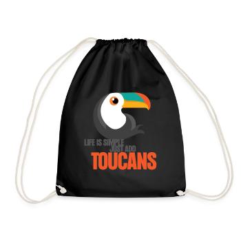 Tukan Toucan's cute toucans - Drawstring Bag - black - Front