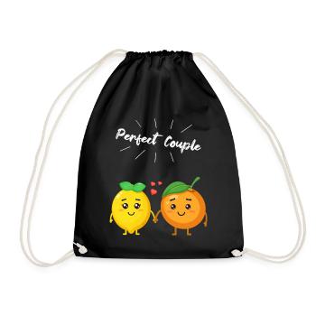 Cadeau orange et citron pour les végétaliens et les végétariens - Sac de sport léger - noir - Devant