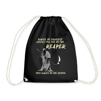 Grim Reaper funny saying - Drawstring Bag - black - Front