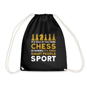 Chess Player Gift Chess Club Chess - Drawstring Bag - black - Front