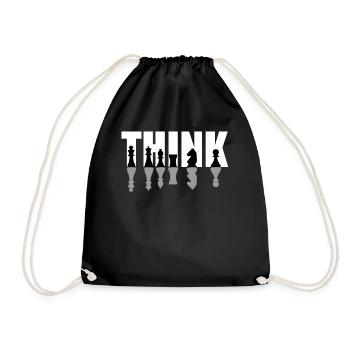 Chess player, chess game US flag - Drawstring Bag - black - Front