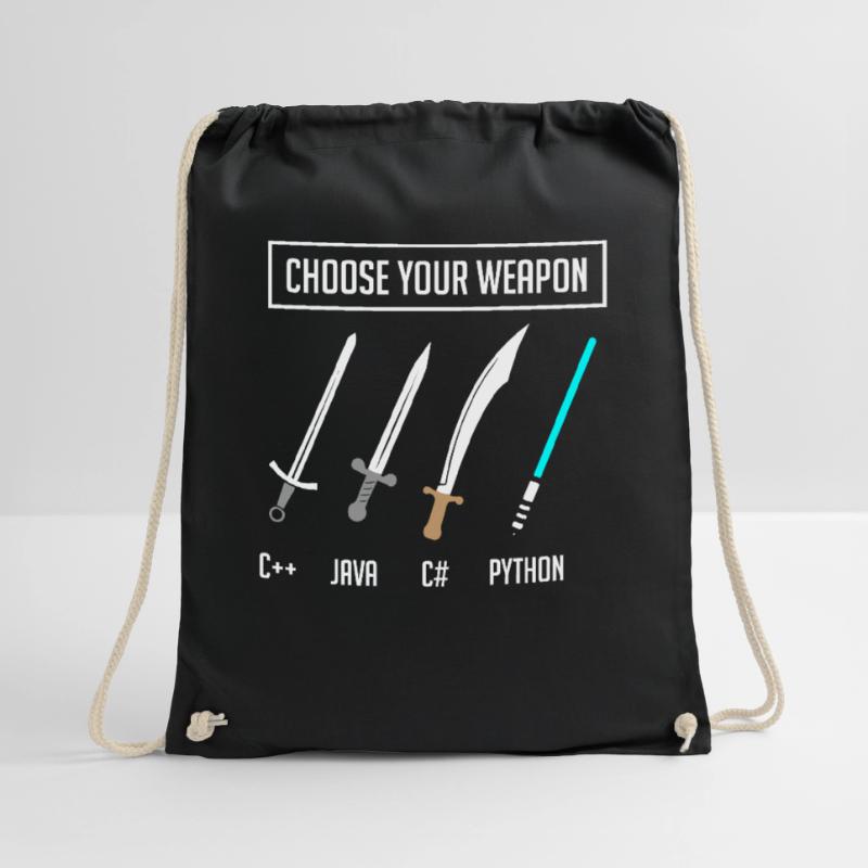 Python programming, programmer Python code Drawstring Bag