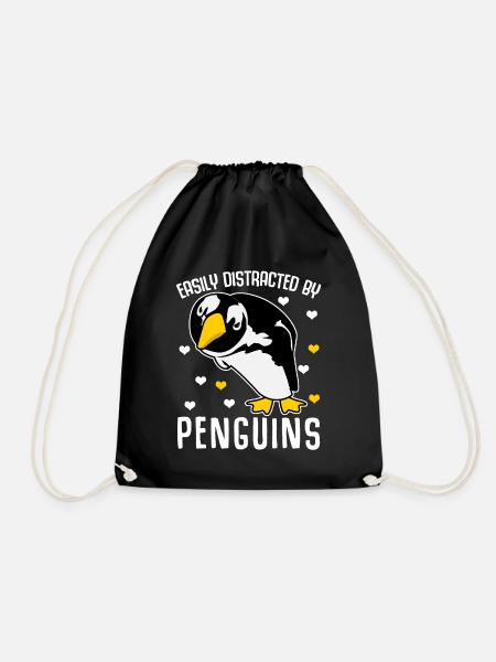 Penguin Penguin Penguin Penguins - Drawstring Bag - black