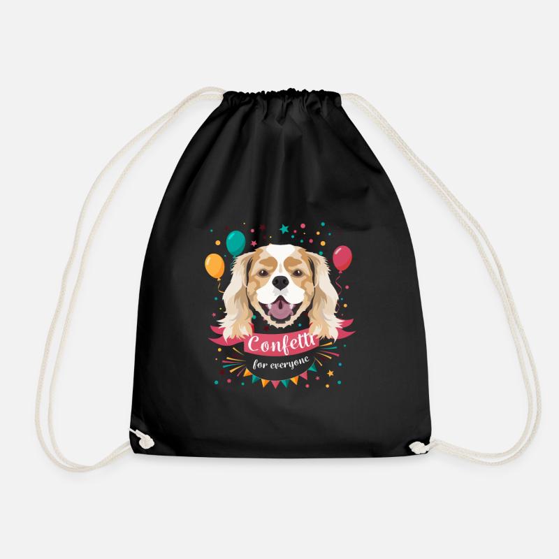Cavalier King Charles Spaniel Carnival Carnival - Drawstring Bag - black