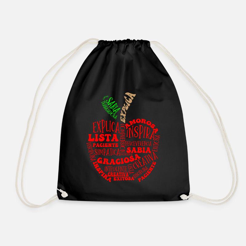 Spanish Teacher, Learn Spanish - Drawstring Bag - black