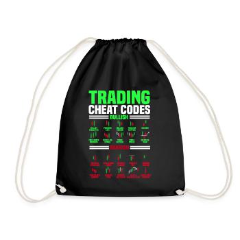 Trading, Trader, Exchange, Crypto - Drawstring Bag - black - Front