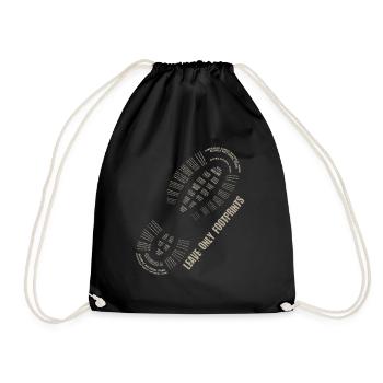 Leave only footprints, nature lovers - Drawstring Bag - black - Front