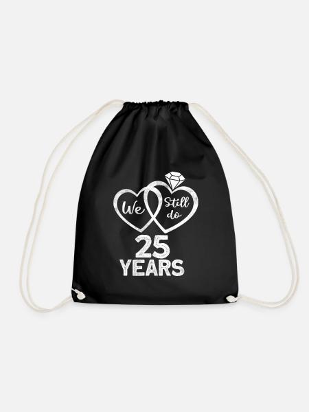Ehepaare seit 1997 - 25 Hochzeitstag Geschenk - Turnbeutel - Schwarz