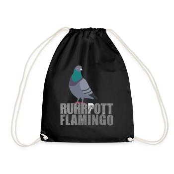 Ruhrpott Flamingo Taube - Turnbeutel - Schwarz - Vorne