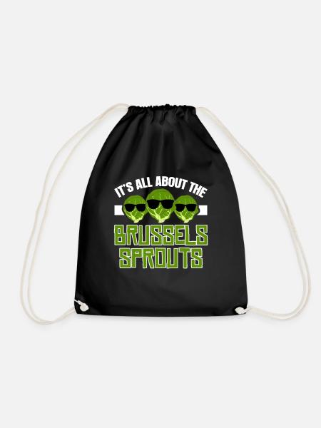 Brussels sprouts vegetables Brussels Sprouts - Drawstring Bag - black