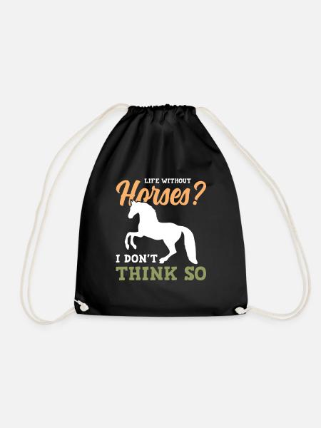 chevaux de cheval - Sac de sport léger - noir