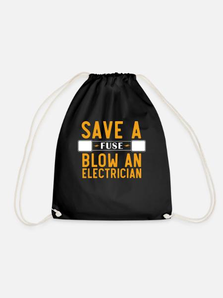 Electricians, electricians secure a fuse - Drawstring Bag - black