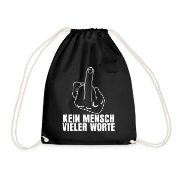 Misanthrop mit Mittelfinger Stinkefinger - Turnbeutel - Schwarz - Vorne
