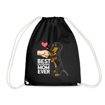 Dachshund Mama Dachshund Gift - Drawstring Bag - black - Front