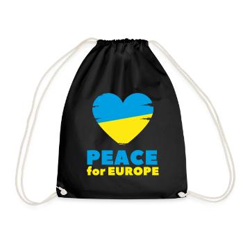 Paix pour l’Europe Cœur Paix Ukraine мир Guerre - Sac de sport léger - noir - Devant