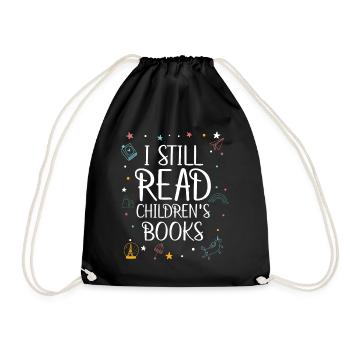 Ich Lese Noch Kinderbücher, Reader, Bücher - Turnbeutel - Schwarz - Vorne