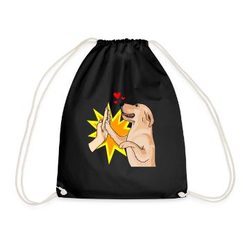 Labrador Retriever labrador dog labbi gift - Drawstring Bag - black - Front