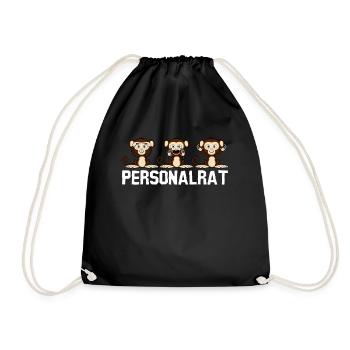 Personalrat 3 Affen Witz Personalräte - Turnbeutel - Schwarz - Vorne
