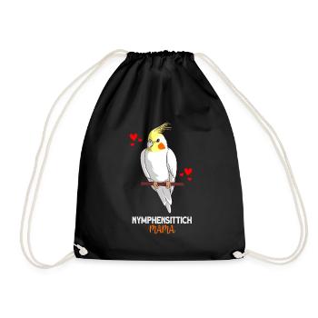 Cockatiel Mama - Cockatiel - Drawstring Bag - black - Front