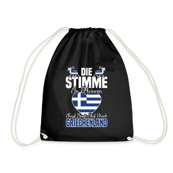 Stimme im Kopf - Griechenland Urlaub - Turnbeutel - Schwarz - Vorne