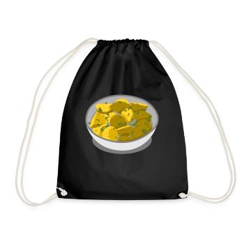 Kartoffelsalat Kartoffeln Potato Salad - Turnbeutel - Schwarz - Vorne