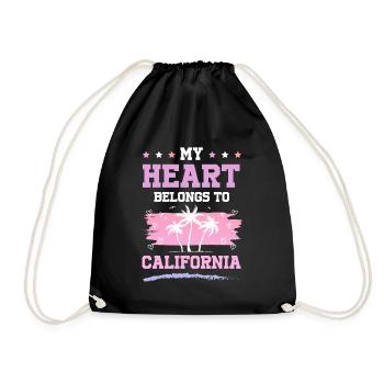 California Heart Saying - Drawstring Bag - black - Front