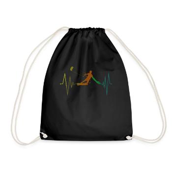 Kiteboarding EKG Kitesurfer Kitesurfen - Turnbeutel - Schwarz - Vorne
