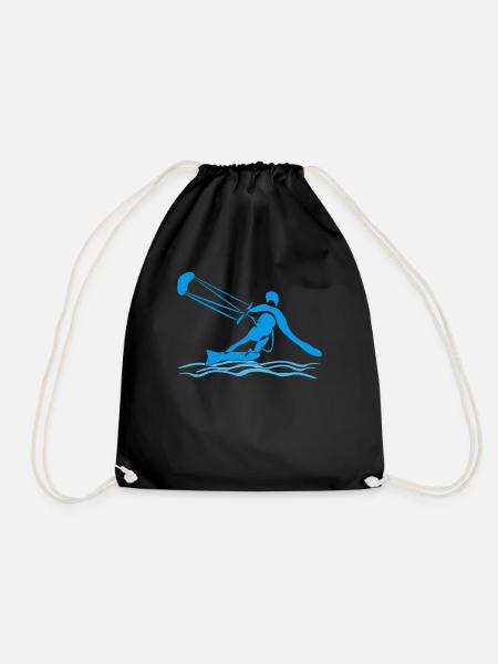 Kiteboarding Kitesurfen Kitesurfer - Turnbeutel - Schwarz
