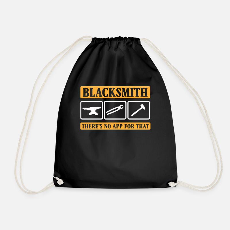 Blacksmith, Blacksmith - Drawstring Bag - black