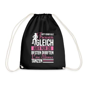 Line dance Tanzen Line Dance Geschenk - Turnbeutel - Schwarz - Vorne