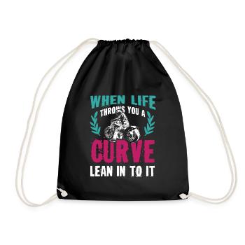 life curve motorcycle - Drawstring Bag - black - Front