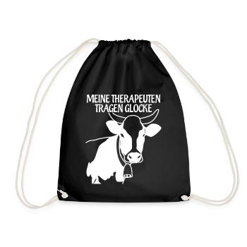 Vache Allgäu avec cloche Allgäuer - Sac de sport léger - noir - Devant