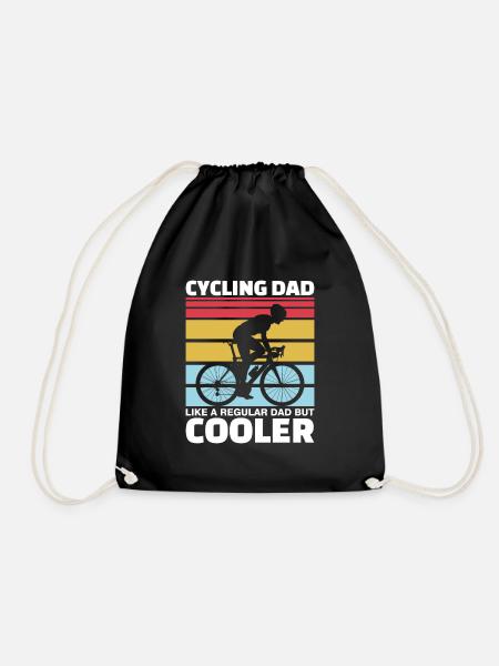papa fahrradfahrer - Turnbeutel - Schwarz
