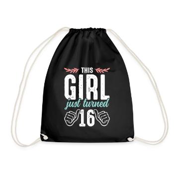 filles 16 anniversaire - Sac de sport léger - noir - Devant