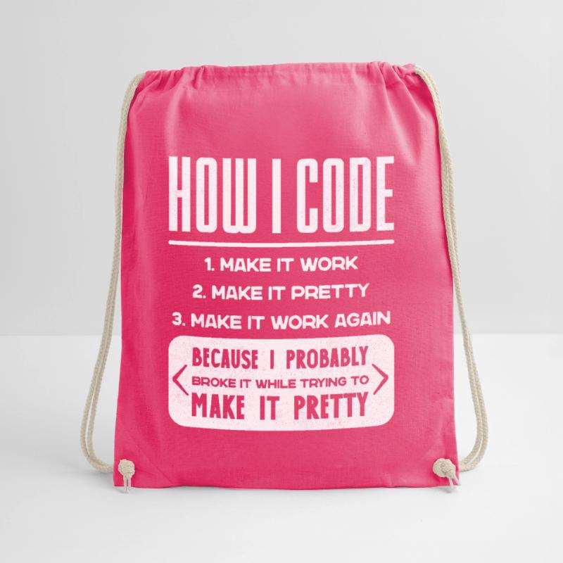 Programmer, Code, Nerd, Programming Drawstring Bag