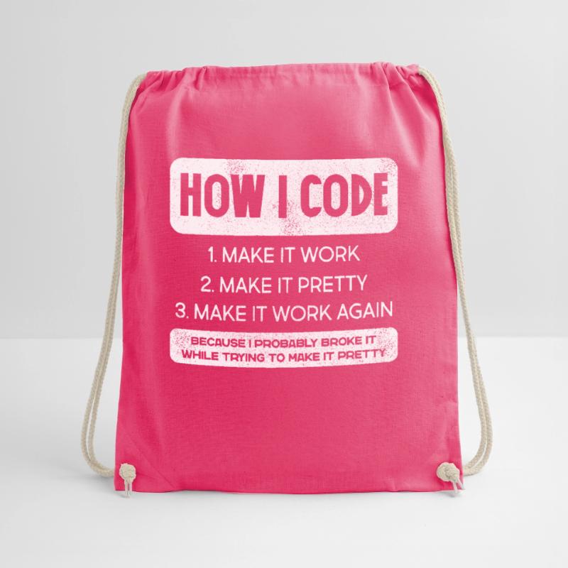 Programmer, Code, Nerd, Programming Drawstring Bag