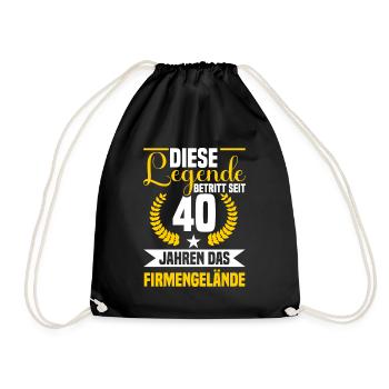 Legende 40 Jahre Firmengelände Firmenjubiläum - Turnbeutel - Schwarz - Vorne