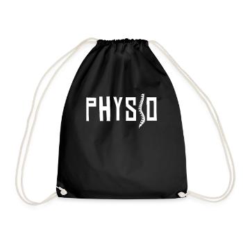 Physio Wirbelsäule Physiotherapie - Turnbeutel - Schwarz - Vorne