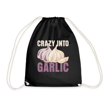 Knoblauch Garlic Crazy Knoblauchzehen - Turnbeutel - Schwarz - Vorne