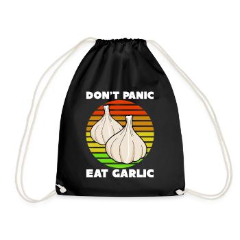 Knoblauch Garilc Joke Knoblauchzehen - Turnbeutel - Schwarz - Vorne