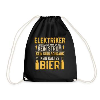 Elektriker, Elektrik - Turnbeutel - Schwarz - Vorne